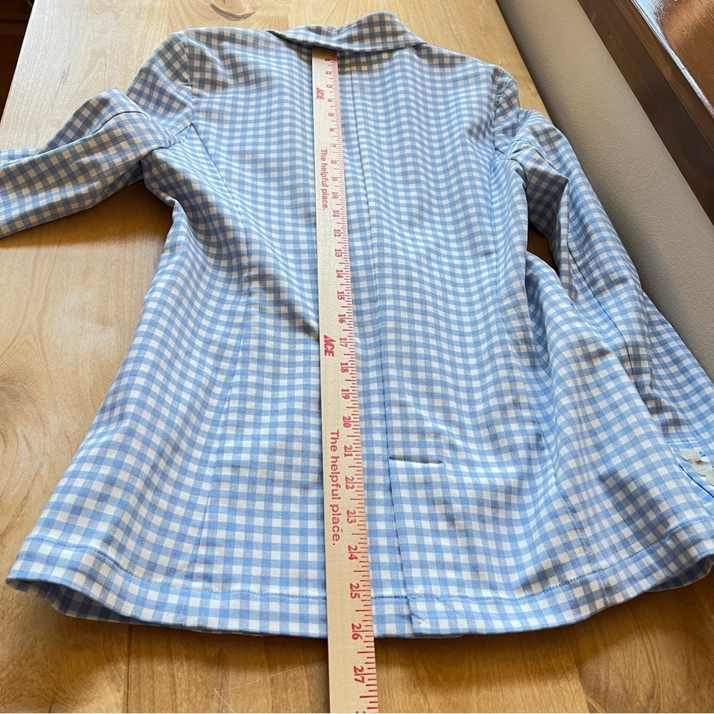 J. McLaughlin Light Blue Gingham Blazer - Picture 9 of 12
